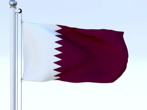 animated qatar flag 3D Model