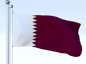 animated qatar flag Model 3D