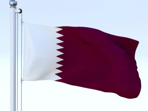 animated qatar flag 3D Model