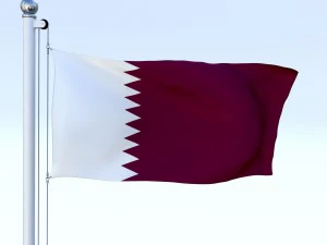 animated qatar flag 3D Model