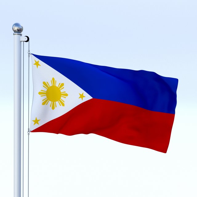 animated philippines flag 3D Model .c4d .max .obj .3ds .fbx .stl .blend 