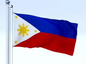 animierte philippinische Flagge 3D Modell