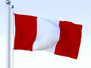 animated peru flag 3D Model