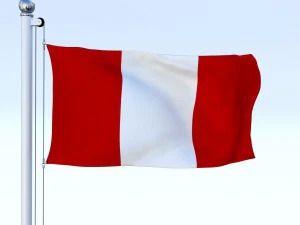 animated peru flag 3D Model