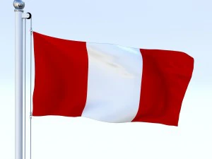 animated peru flag 3D Model