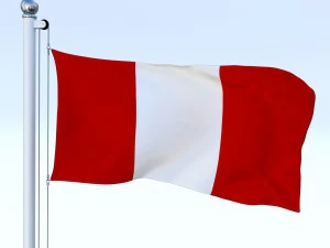 animated peru flag 3D Model