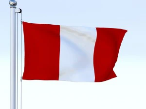 animated peru flag 3D Model