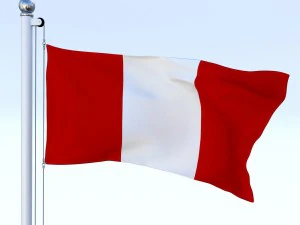 animated peru flag 3D Model