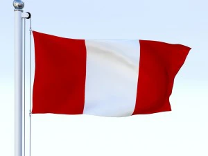 animated peru flag 3D Model