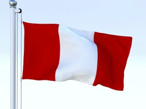 animated peru flag 3D Model