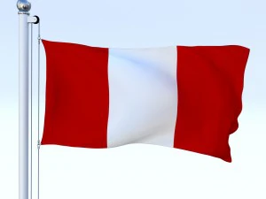 animated peru flag 3D Model