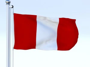 animated peru flag 3D Model