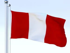 animated peru flag 3D Model