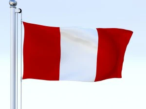 animated peru flag 3D Model