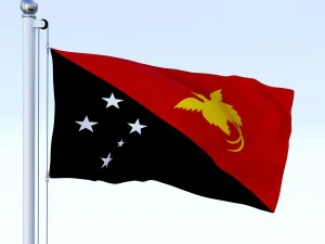 animierte Papua-Neuguinea-Flagge 3D Modell