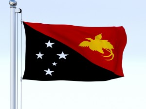 animated papua new guinea flag Model 3D