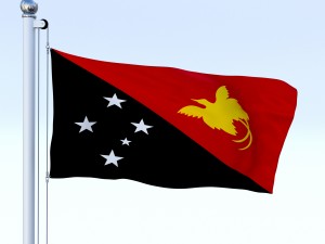animated papua new guinea flag Model 3D
