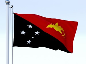 animated papua new guinea flag Model 3D
