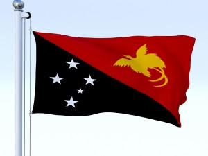 animated papua new guinea flag Model 3D