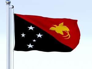 animated papua new guinea flag Model 3D