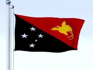 animated papua new guinea flag Model 3D