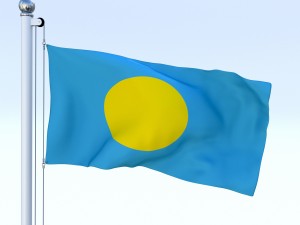 animated palau flag 3D Model