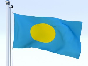 animated palau flag 3D Model