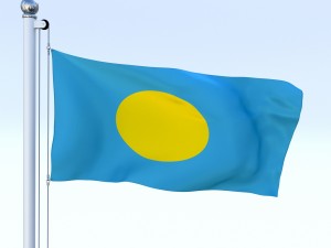 animated palau flag 3D Model