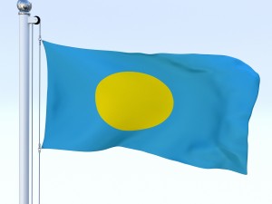 animated palau flag 3D Model