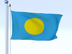 animated palau flag 3D Model