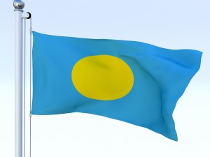 animated palau flag 3D Model