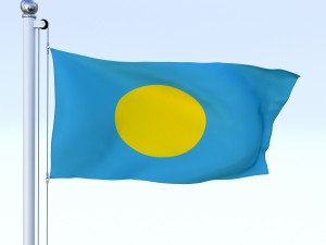 animated palau flag 3D Model