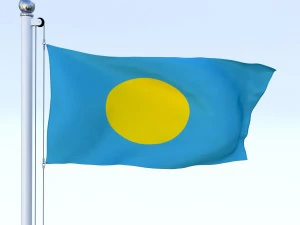 animated palau flag 3D Model