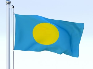 animated palau flag 3D Model