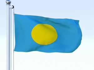 animated palau flag 3D Model