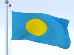 animated palau flag 3D Model