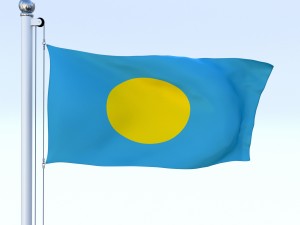 animated palau flag 3D Model
