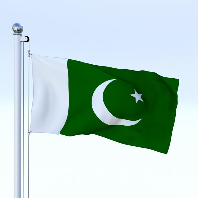 animated pakistan flag Model 3D .c4d .max .obj .3ds .fbx .stl .blend 
