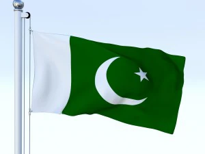 animierte pakistanische Flagge 3D Modell
