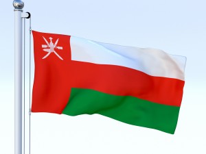 animated oman flag Modèle 3D