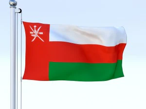 animated oman flag 3D Model