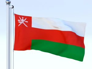 animated oman flag 3D Model