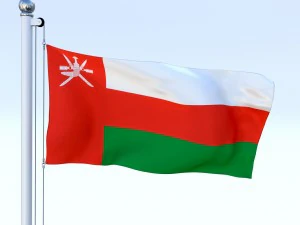 animated oman flag 3D Model