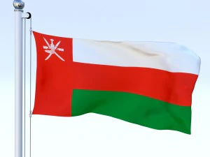 animated oman flag 3D Model