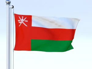animated oman flag 3D Model