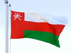 animated oman flag Modelo 3D