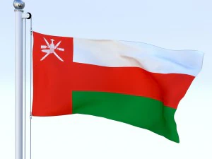 animated oman flag 3D Model