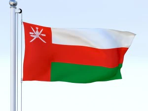 animated oman flag 3D Model