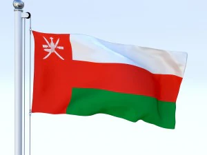 animated oman flag 3D Model