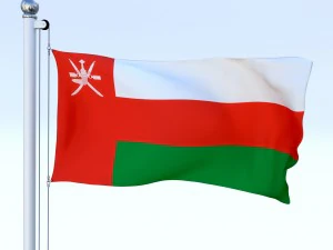 animated oman flag 3D Model